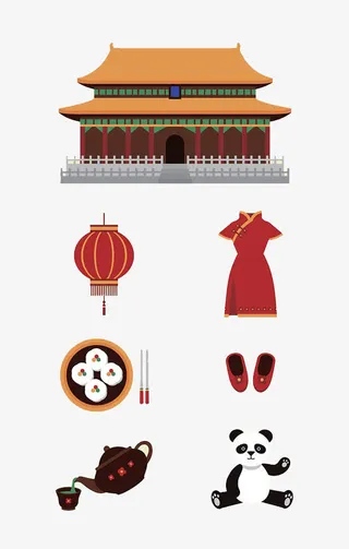 北京故宫天坛插画免抠