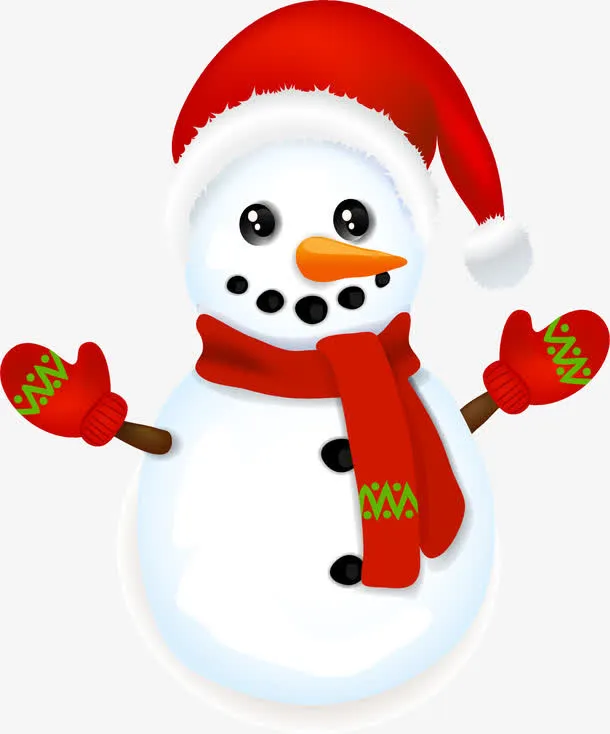 卡通白色雪人免抠