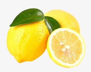 两个柠檬  一个切片免抠