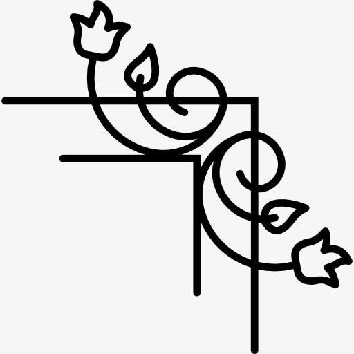 花藤和叶右边框图标免抠