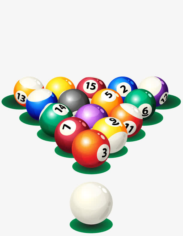 彩色台球矢量图免抠