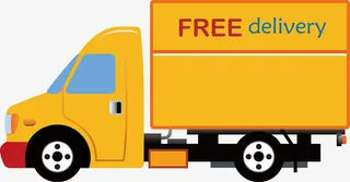 送货车png元素免抠