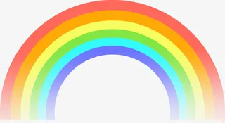 免扣卡通彩色彩虹免抠