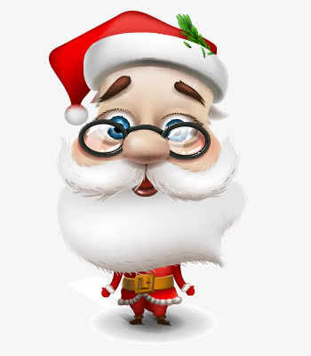 卡通创意合成呆萌的圣诞老人免抠