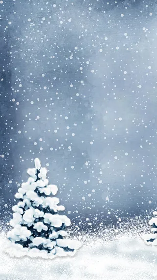 唯美圣诞节雪松H5背景素材高清