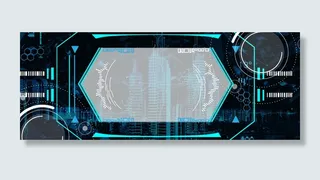 科技大气几何线条banner高清