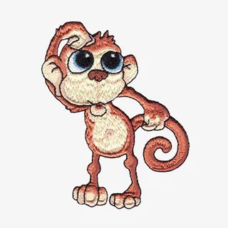 猴子绣花素材免抠