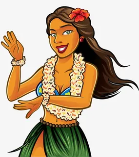 跳草裙舞的姑娘免抠