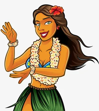 跳草裙舞的姑娘免抠