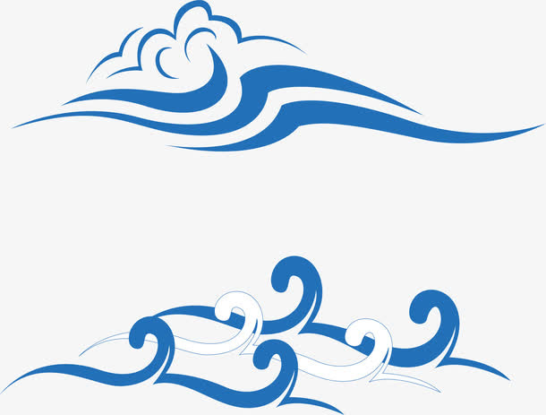 简约古典波浪免抠