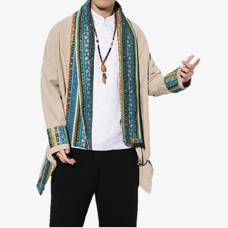 春秋季长袖风衣国潮时尚都市百搭中长款免抠