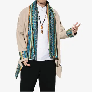 春秋季长袖风衣国潮时尚都市百搭中长款免抠