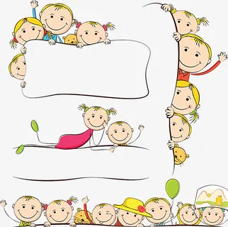卡通儿童边框免抠