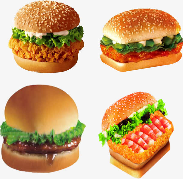 香辣汉堡免抠