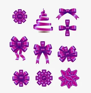 紫色蝴蝶结免抠