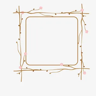 小清新手绘花纹边框3免抠