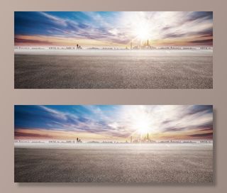 汽车宣传大气城市背景模板PSD分层高清摄影风景背景