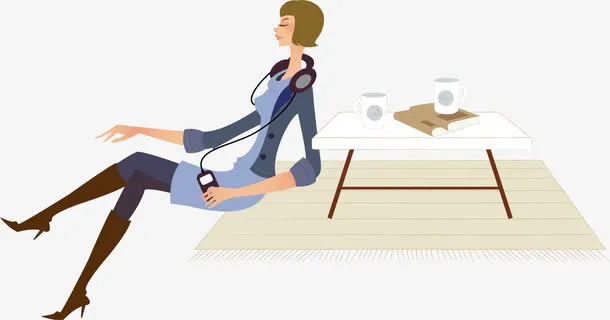 小资生活卡通人物免抠