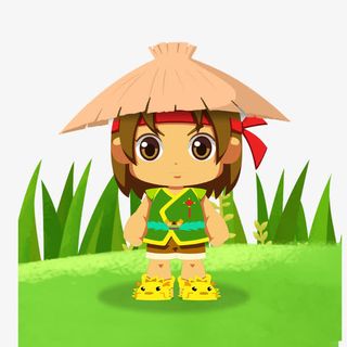 手绘卡通女孩免抠