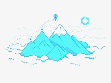 扁平化线描冰川免抠