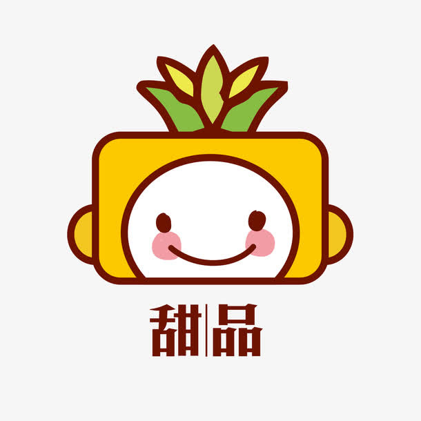 手绘卡通甜品店logo设计素材免抠