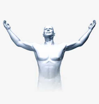 双手摆开络黄机器人免抠