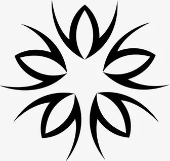 黑色手绘线条装饰图案免抠