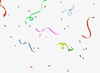 漂浮彩带碎片免抠