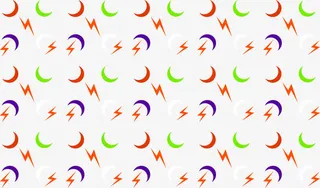 矢量月亮闪电图案免抠