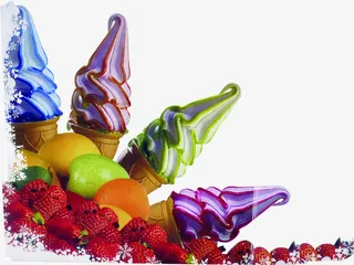 夏日活动海报冰淇淋效果设计图免抠