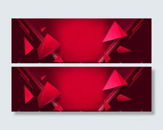 红色放射三角活动免抠