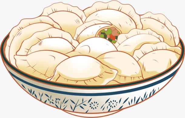 手绘饺子素材免抠手绘/卡通手绘元素