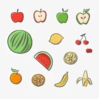 彩绘水果设计矢量图免抠