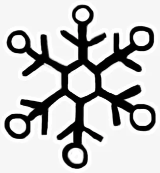 手绘雪花免抠