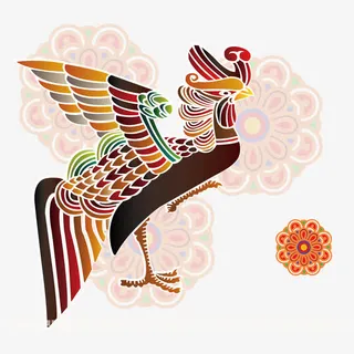 彩色凤凰矢量素材免抠