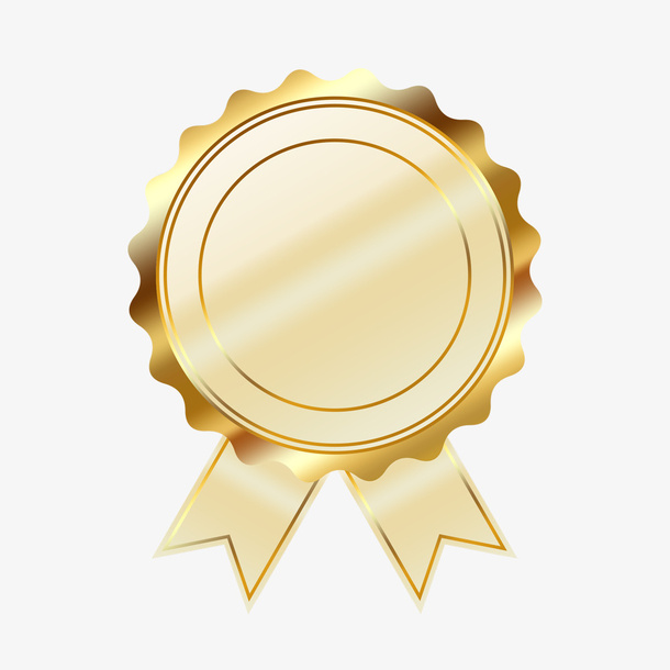 白色勋章装饰图案免抠