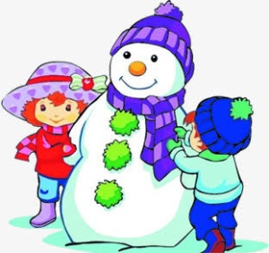 可爱俏皮雪人小孩免抠