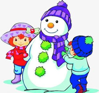 可爱俏皮雪人小孩免抠