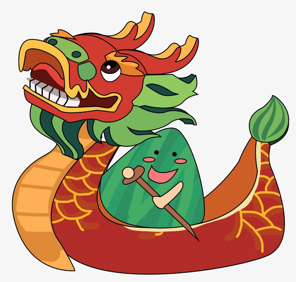 端午节龙舟可爱素材免抠