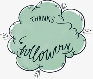 手绘云朵花边谢谢你免抠