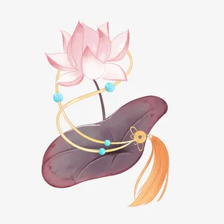 中国风荷花禅意素材免抠