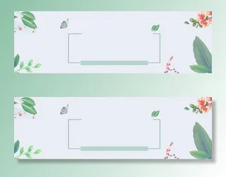 绿色清新植物花纹电商banner高清
