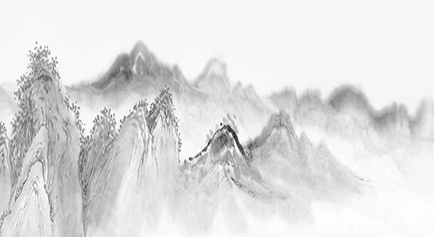 简约中国风青山免抠