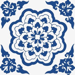 青花瓷花纹免抠