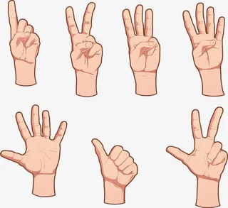 矢量手绘手势免抠