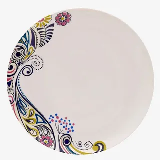 白色花纹瓷盘免抠