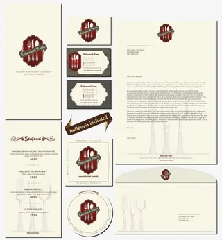 矢量餐饮VI模板设计免抠