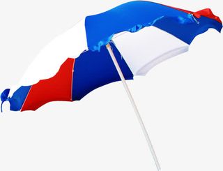 蓝色白色交叉遮阳伞免抠