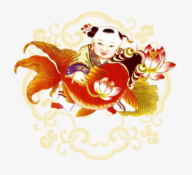 红色鲤鱼免抠