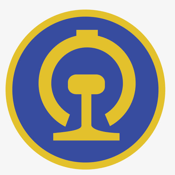 矢量蓝色火车logo免抠